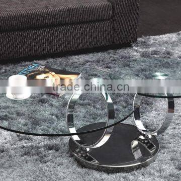 C8041 Movable Swivel Glass Coffee Table Models for Home Using photo-4