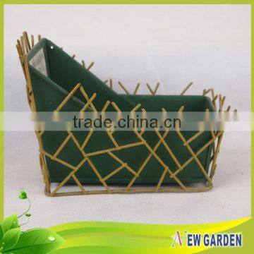 European Modern Rural Style Handmade Decorative Standing Metal Wire Vases photo-6