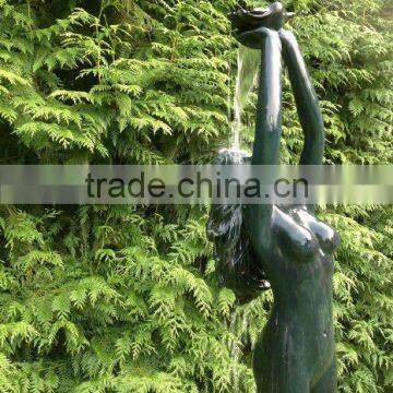 outdoor garden decoration metal bronze naked lady fountain