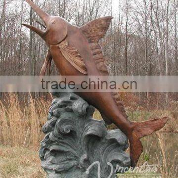 Art Garden Decor Bronze Singal Marlin Fountain for Hot Sale photo-4