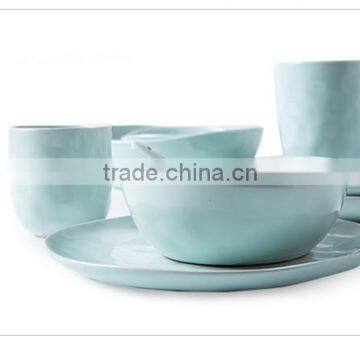 Northern Europe Simple Style Water-Inspired Irregular Shape Porcerlain Dinner Set photo-5
