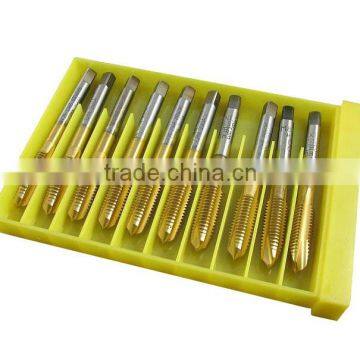 7pcs/set 3-12mm Tap & Die Set Hand Tools Titanium Coating Cutter Hole HSS Taps Set Straight Fluted photo-4