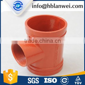 UL FM CE approval ductile iron grooved pipe fittings and couplings threaded/grooved mechanical