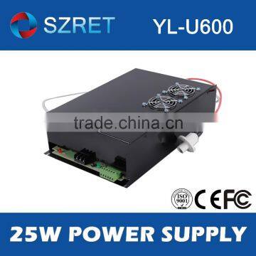 Stable laser power supply YL-U600 for yongli ultra type A0 25W CO2 laser tube