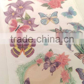 Elegant Lily & Butterfly Design Sticker, Classic Decorative Shinny Glitter Sticker photo-6