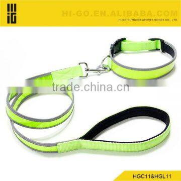 2014 most popular items fluorescence reflective dog collar and leash