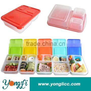 Leak-proof 3 Compartment Rectangular Bento Lunch Box Kids