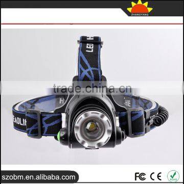 Wholesale High Quality XML T6 LED 2000 Lm Remote Control Rechargeable Headlamp With 18650 Battery, Charger and Car Charger photo-2