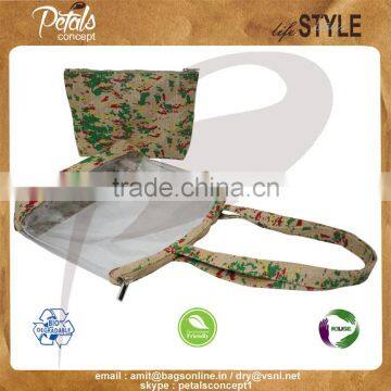 See Through PVC / PP Laminated Jute Bag With Pouch photo-3