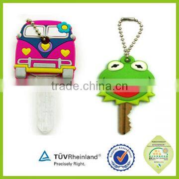 Rubber keychain factory cheap custom your design key cap rubber