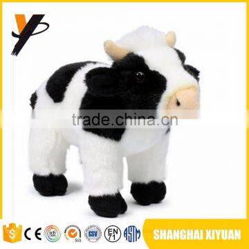 Custom stuffed cow high quality white lifelike animal plush toy cow