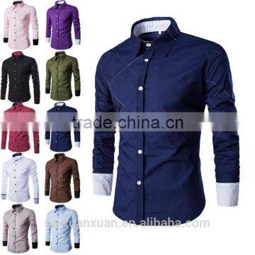 SZXX Custom Manufacture Luxury Long Sleeve Mens Casual Shirts