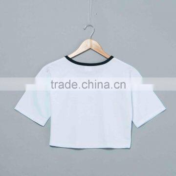 Sublimation Blank French Terry Crop Top Custome Design Print no Minimum Quantity Real Factory photo-2