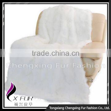 CX-D-125 100% Natural Real Patchwork Fox Fur Wholesale Fox Fur Carpet Rug photo-2