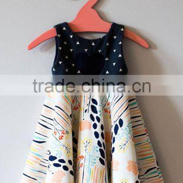 2017 New Arrival 100% Cotton Woven Printed Floral Kid Girls' Dress photo-2