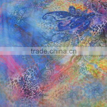 2017 Fashion Europe New Arrival the Latest Digital Printing Paisley Flower Lady Polyester Summer Scarf photo-4