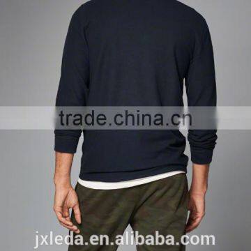 Fashion 100% Cotton Cheap Custom Printed T-shirt Long Sleeve Men Plain t Shirt Tall Tee With a Quarter Zipper Front Neckline photo-4