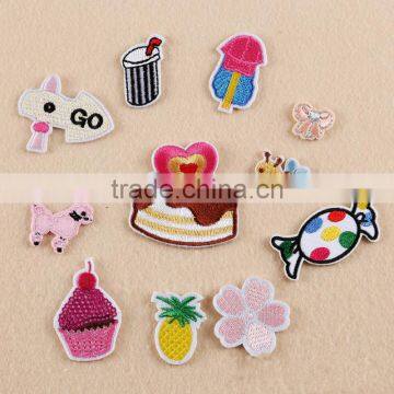 cheap fruit flower embroidery patch ,Iron on embroidery pach for garment accessory