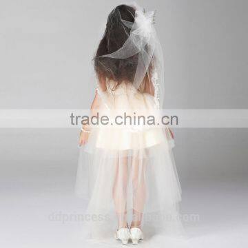 Short Party Dress Patterns Short Girls Dress White Yellow Front Long Back Dress photo-5