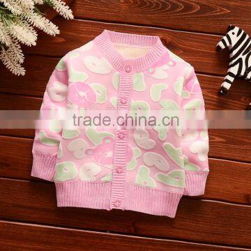 Zm40654b Baby Kids New Design 3D Embossed Warm Coat Children Soft Cardigan