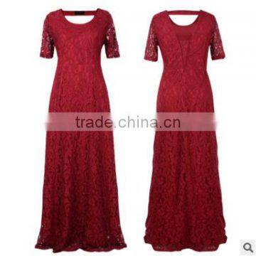 F20034A High quality large size lady lace dress fat women sexy dress
