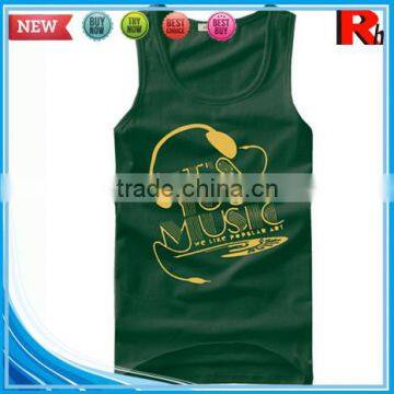 China Custom Wholesale Men Polyester Screen Printed Loose Fit Sports Tank Tops photo-4