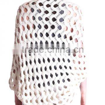 OEM Supplier Fashion Alpaca Shawl Scarf Open Wave Knitted Ladies Cape photo-3