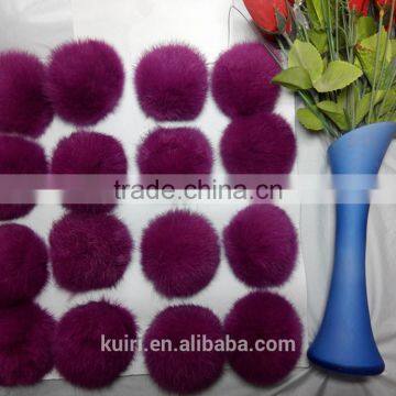 8cm Rex Rabbit Fur Ball/pom Poms Keychain DIY photo-3