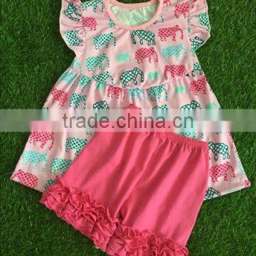 New Design Baby 2 Pcs Outfit Girls Clothing Set Kids Summer Boutique Children Clothes Set Long Sleeve Red Dress Top And Pant Set photo-2