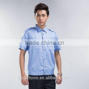 Juqian 2016 Cheap Short Sleeve Blue Cotton/polyester Security Shirt Uniform,Customize Security Guard Uniform Shirts photo-4