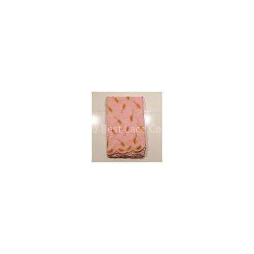 Peach African Lace Fabrics , Embroidered Pattern