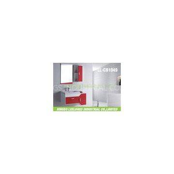 Wall Mounted Modern Bathroom Vanity Cabinets PVC With 5mm Thickness Sliver Bathroom Mirror
