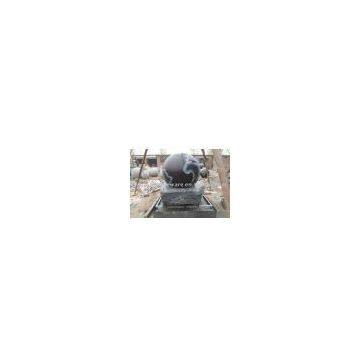 Black Rolling Ball Fountain With Map