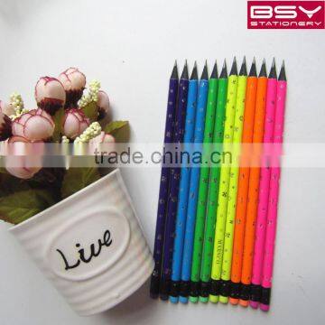 HB round black wood pencils with eraser pencil with pvc box