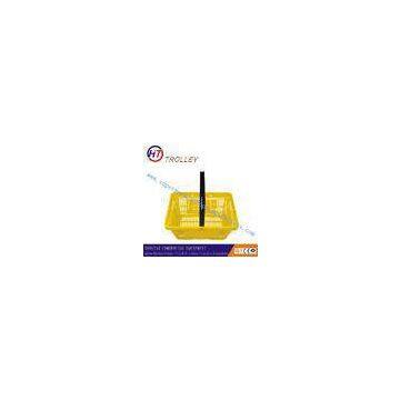 Large Yellow Plastic Hand shopping baskets with Leak Single handles For Supermarket