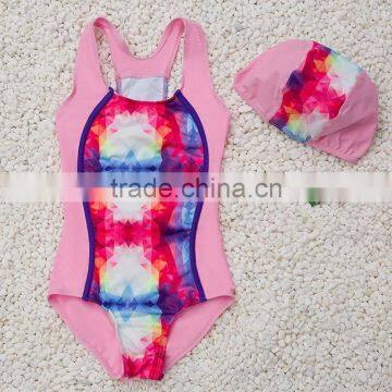 2017 New style Sleeveless colorful Printing Swim Wear Clothes Baby Girls One Piece Swimsuit