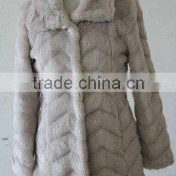 long type faux white mink fur jackets