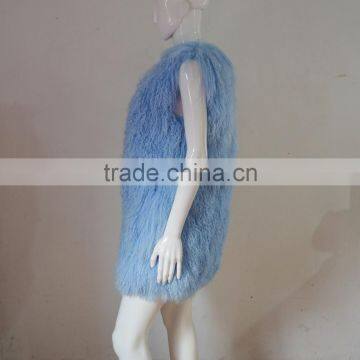 SJ036-02 2017 Women Fashion Genuine Sheep Fur Vest / Lamb Fur Vest Women photo-3