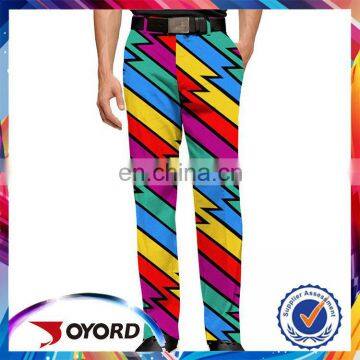 Sale multicolor heat transfer mens printed golf pants