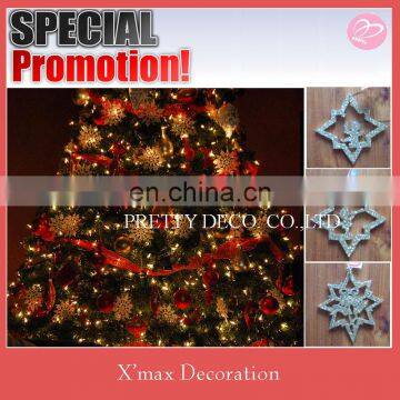 Sliver glitter Star with angel shaped christmas tree decoration