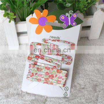 Wholesale Flower Print Hair Snap Clips and Bobby Pins Matel Hair Clips for Kids photo-3