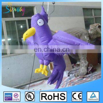 Customized Giant Hanging Purple Inflatable Parrot Bird For Advertising Or Decoration