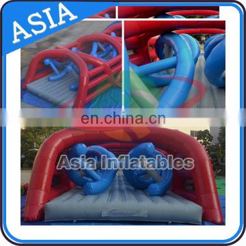 New Sport Games Giant Inflatable Obstacle Mad House / Inflatable Obstacle Running Race For Adults