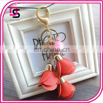 2017 New Leather Rose Keychain Car Ornaments Ladies Bag Ornaments