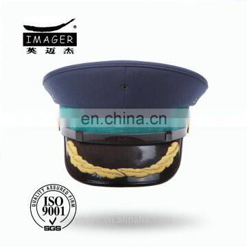 High Quality Customized Air Force Senior Colonel Peaked Cap with Gold Embroidery for Military