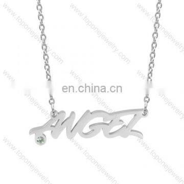 China factory direct wholesale stainless steel angle name necklace