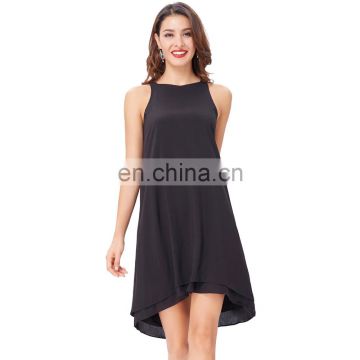 Kate Kasin Sexy Women Sleeveless Shallow V-Neck Two-Layer Cotton Dress KK000645-1