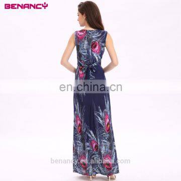 One Piece Indonesia Style Plus Size Sleeveless Full Sexy Beach Dress for Woman photo-3