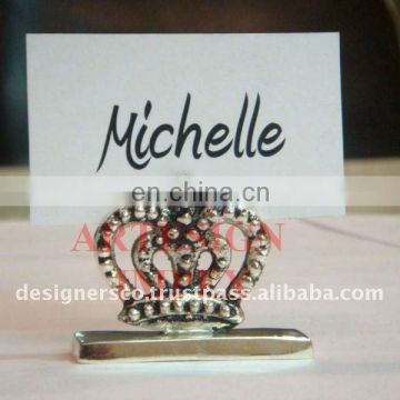 Place Card Holder Silver Crown Wedding Favor