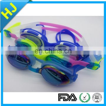 Fashion colorful silicone kid waterproof swimming goggle sports goggles